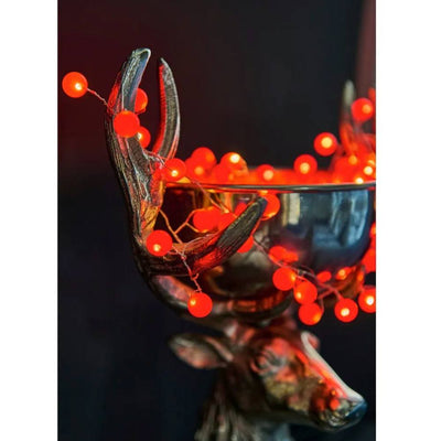 Snowberry Garland Lights Red