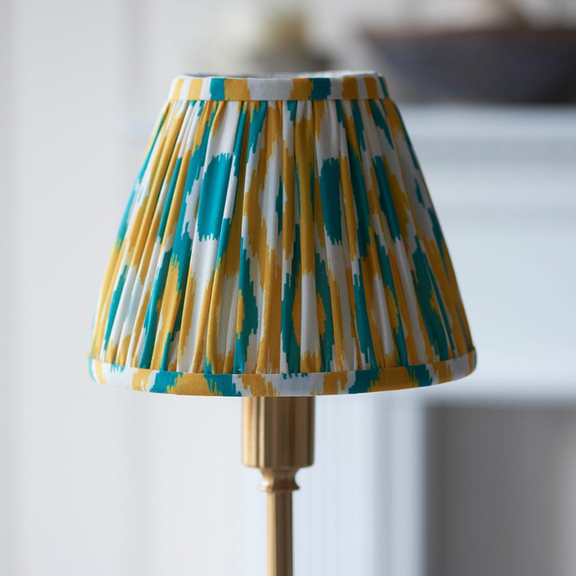 Burley Rechargeable Table Lamp with Ikat Shade