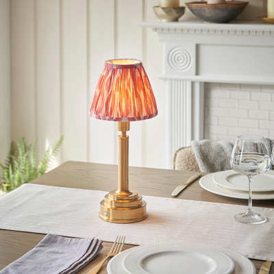 Upton Rechargeable Table Lamp with Ikat Shade