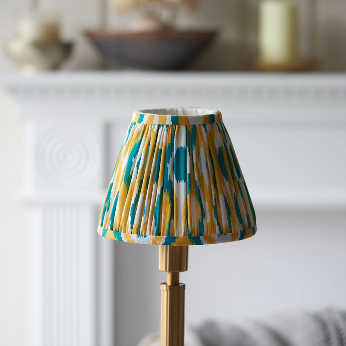 Upton Rechargeable Table Lamp with Ikat Shade