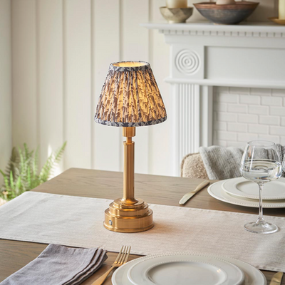 Upton Rechargeable Table Lamp with Leaf Shade