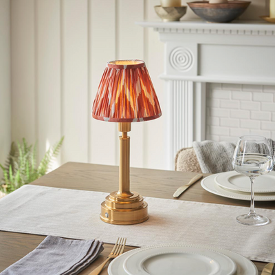 Upton Rechargeable Table Lamp with Zigzag Shade