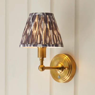 Burley Rechargeable Wall Lamp with Ikat Shade