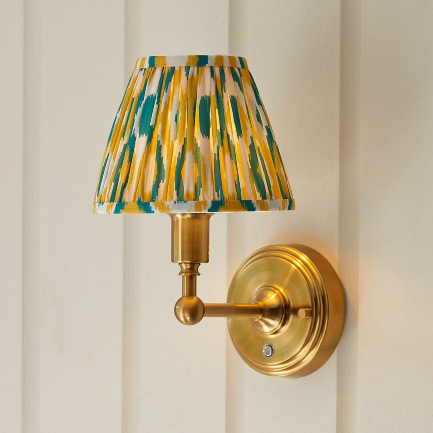 Burley Rechargeable Wall Lamp with Ikat Shade