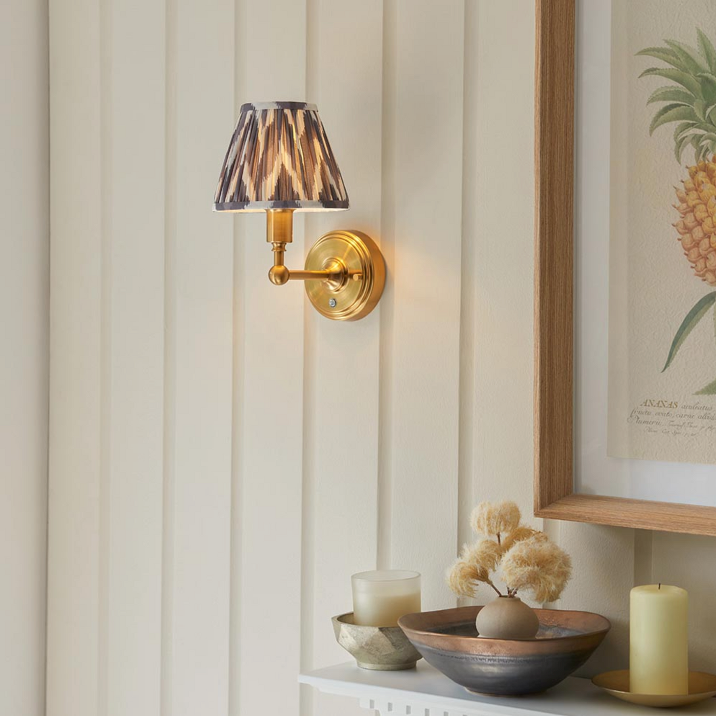 Burley Rechargeable Wall Lamp with Zigzag Shade