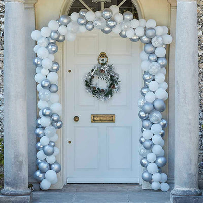 Silver and White Christmas Door Arch Pack
