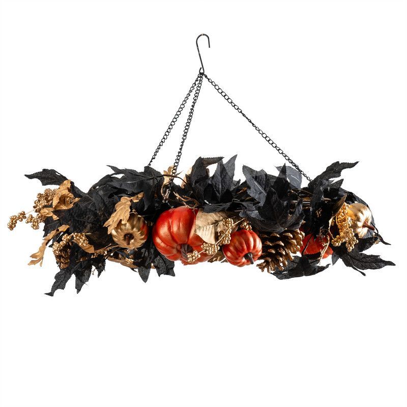Hanging Wreath Black Gold