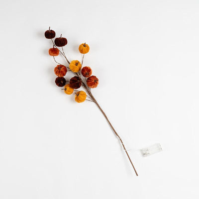 x2 Velvet Pumpkin Pre Lit Stems Brown