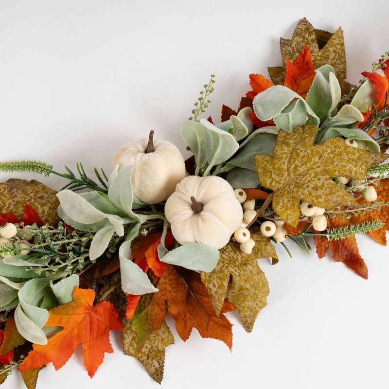 Velvet Pumpkin Green Garland