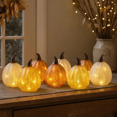x6 Table Starburst x6 Glass Pumpkin Lights x12 Starburst Tealights Pack