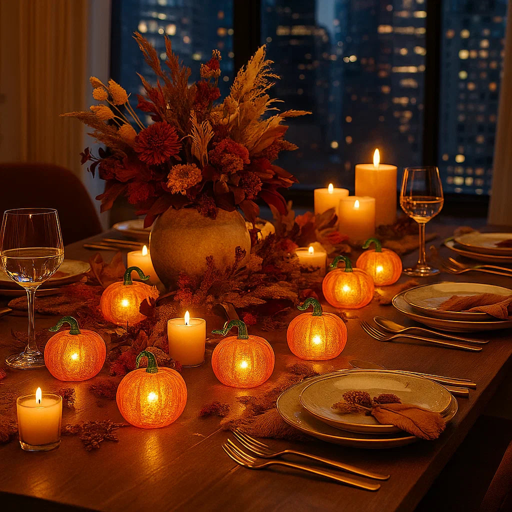 Small Led Pumpkins x48 Mini LED Glass Pumpkins – starbursthome