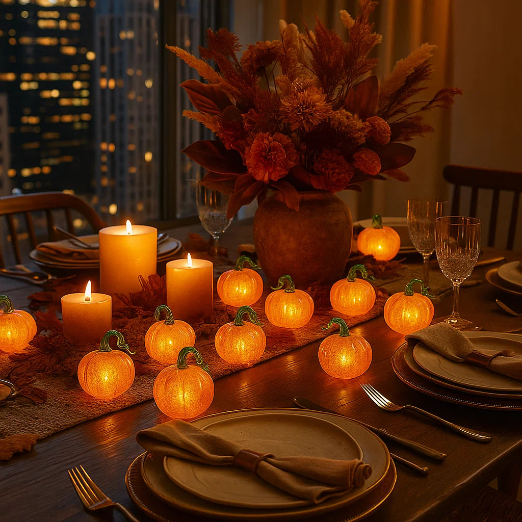 Small Led Pumpkins x48 Mini LED Glass Pumpkins – starbursthome
