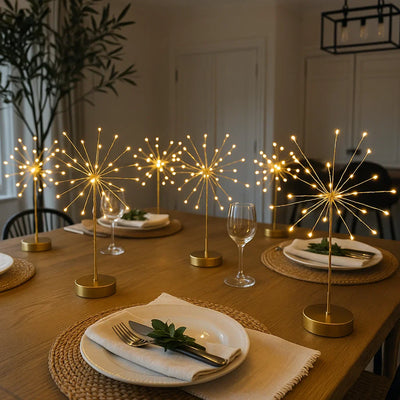 6x Glass Pumpkin Lights 6x Starburst Lights, Wreath & Garland Lights Set