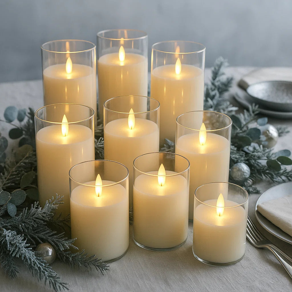 x6 LED Glass Candles