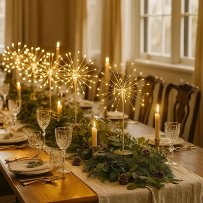 x6 Mini Starburst x6 LED Glass Candles x12 Wax Pinecones x24 Tealights