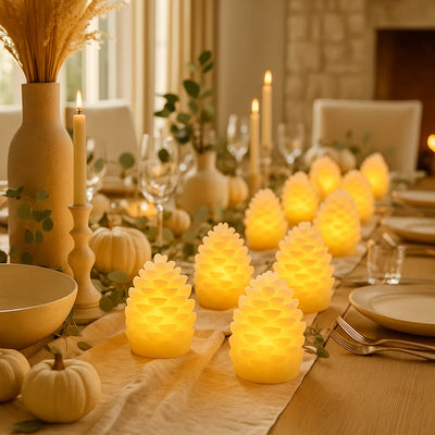 x12 LED Wax Pinecone Lights