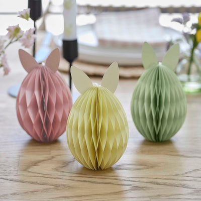 9x Easter Bunny Honeycomb Decorations
