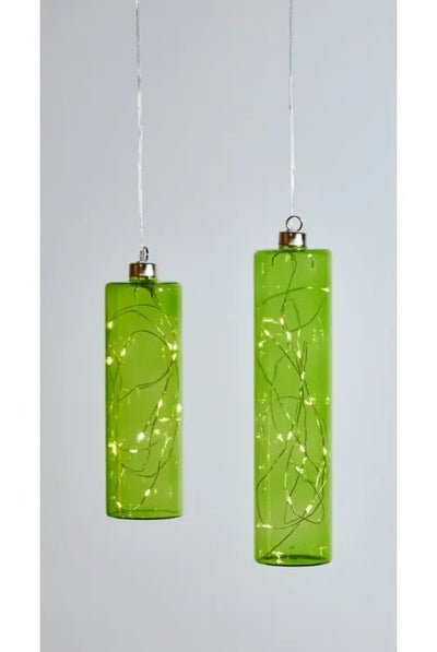 x6 Glass Cylinders Lime Green