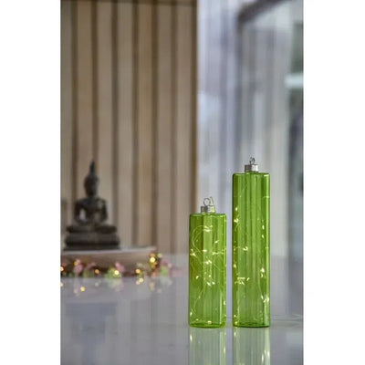 x6 Glass Cylinders Lime Green