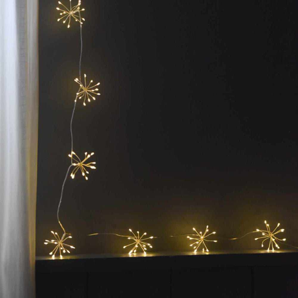 Indoor Starburst Garland Lights Silver - NEST & FLOWERS