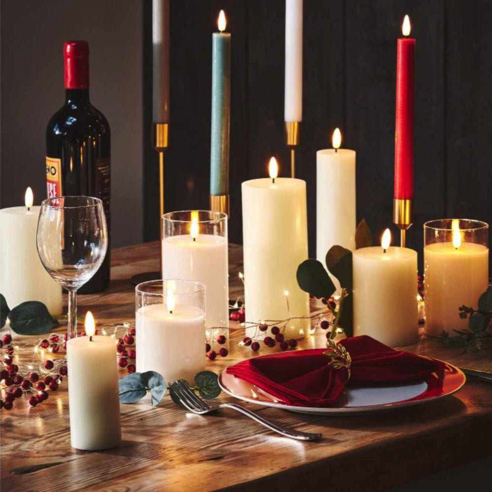 LED Pillar Candles Wide - NEST & FLOWERS