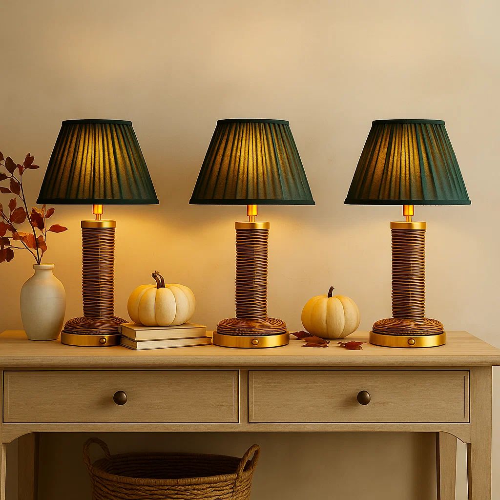 x3 Lux Rattan Re-chargeable Table Lamps – starbursthome