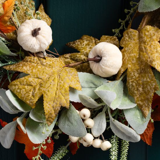 Pumpkin Wreath Green Orange