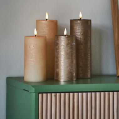 x4 Metallic Pillar Candle Pack