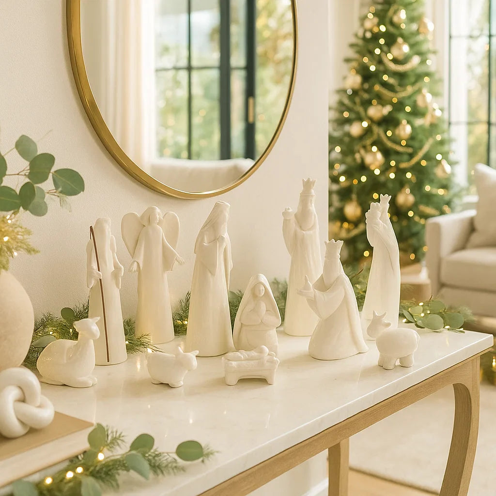 Dolomite White Nativity Set