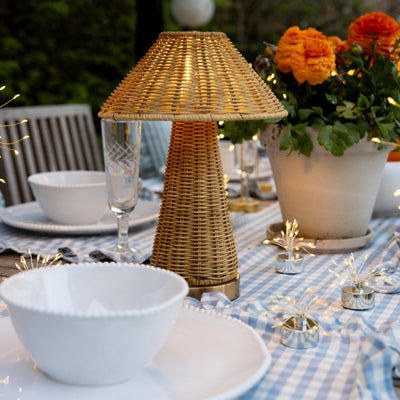 Rattan Rechargeable Table Lamp