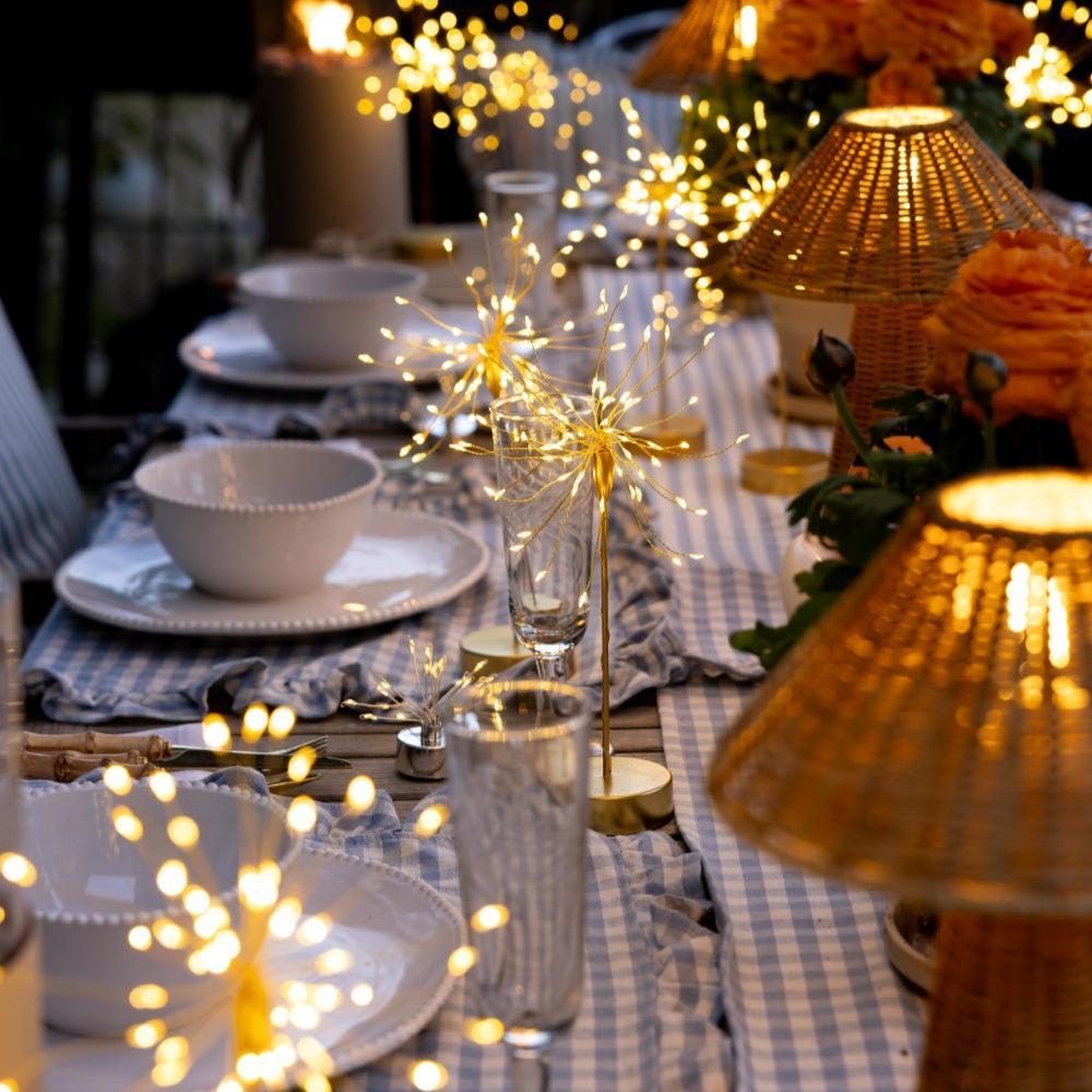 3x Rattan Rechargeable Table Lamps