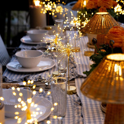 3x Rattan Rechargeable Table Lamps