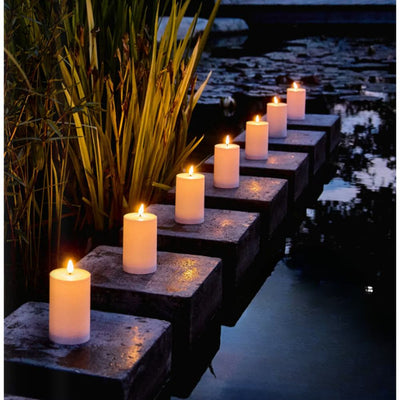 X6 Outdoor Pillar Candles White