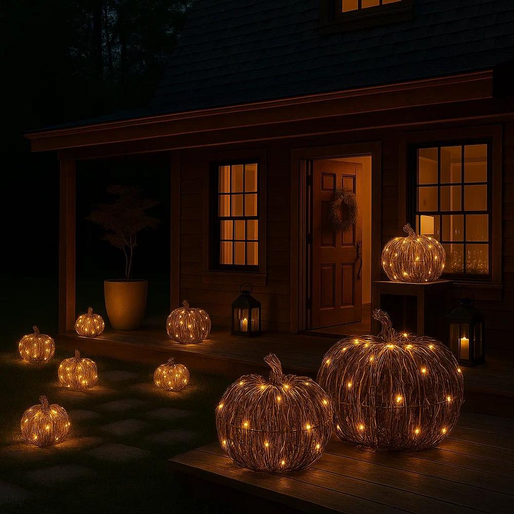 x6 Rattan Pumpkin Lights