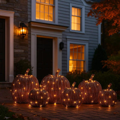 x6 Rattan Pumpkin Lights