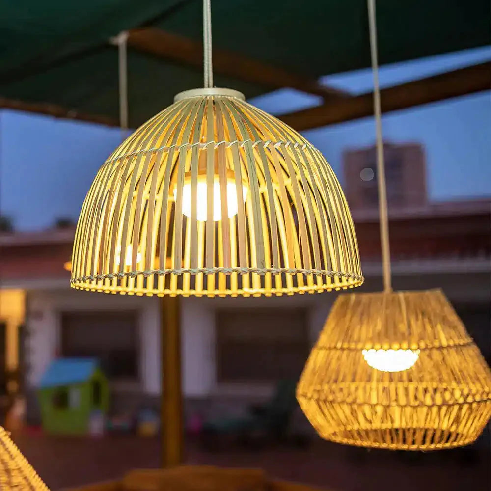 Bourne Wicker Hanging Light