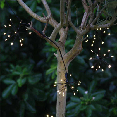 X3 Solar Starburst Garland Lights Black