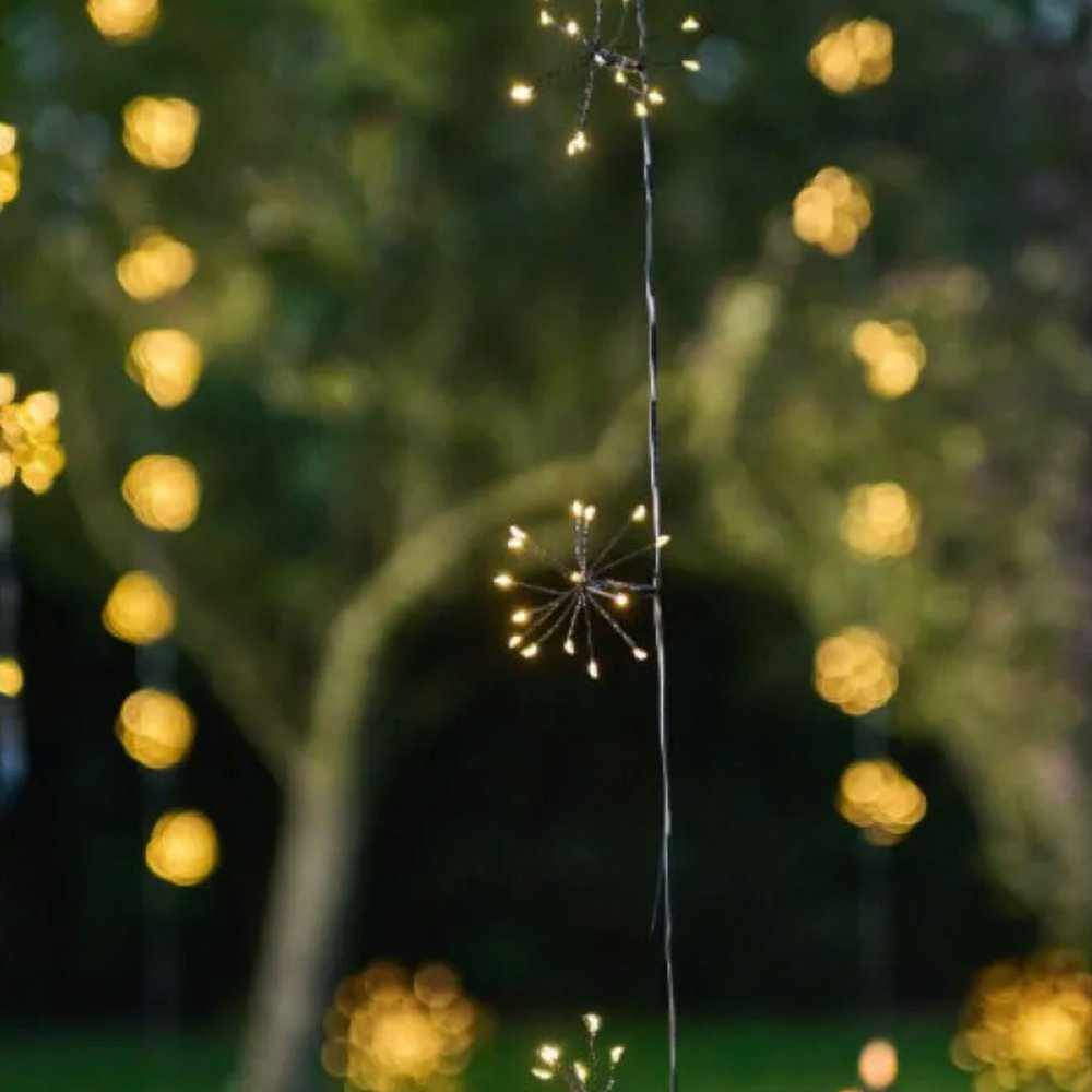 Solar Starburst Garland Lights Black