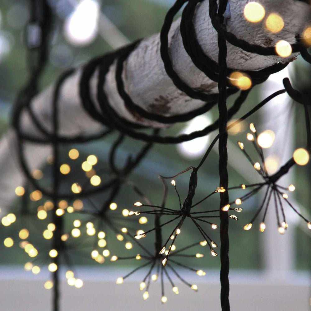 Solar Starburst Garland Lights Black