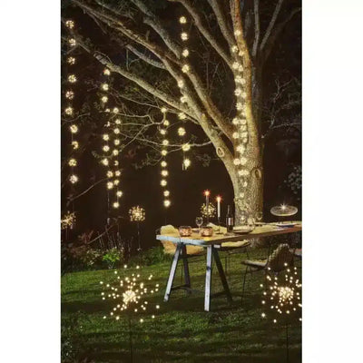 Solar Starburst Garland Lights Black