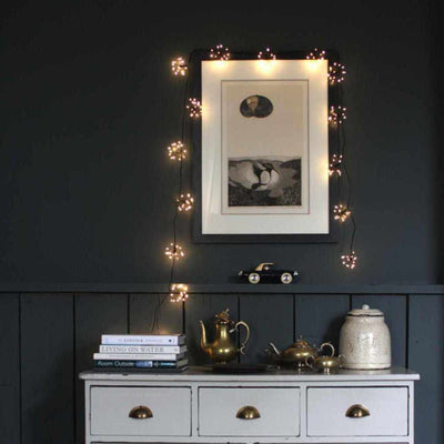 Starburst Garland Lights Black Mains - NEST & FLOWERS