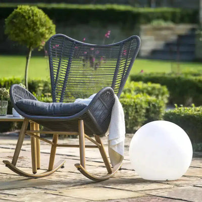 White Ball Outdoor Floor Lamp
