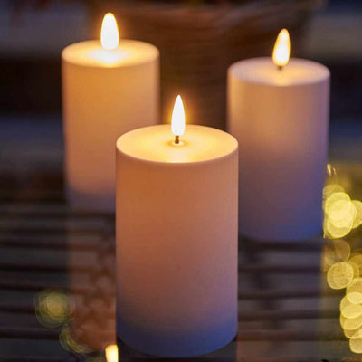 X2 Outdoor Pillar Candles White